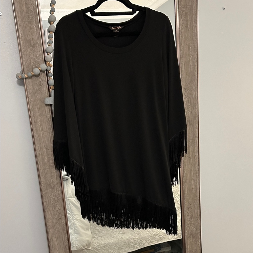 Sunny Taylor Black Fringe Tunic